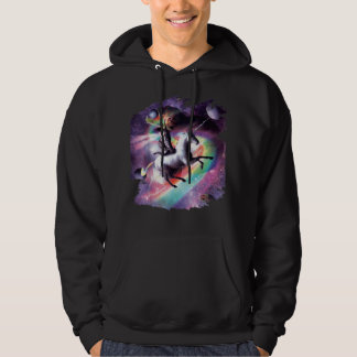 Weltraumkatze-Reitunikorn - Laser, Tacos und Rainb Hoodie