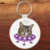 Weltraumkatze Schlüsselanhänger (Vorderseite)