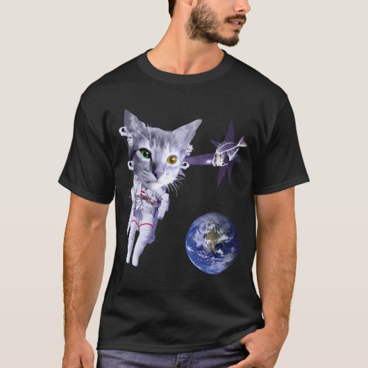 Weltraumkatze. T-Shirt (Vorderseite)