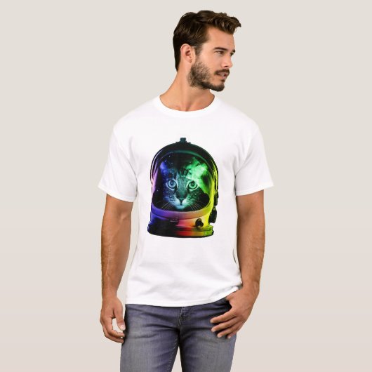 Weltraumkatze T-Shirt (Vorne ganz)