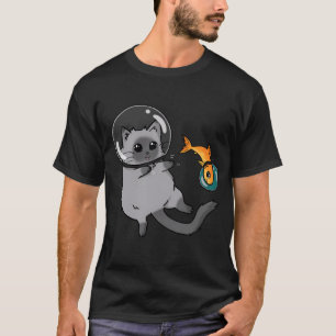 Weltraumkatze und Weltraumfisch T-Shirt