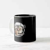 Weltraumkatze Zweifarbige Tasse (Vorderseite Links)