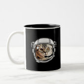 Weltraumkatze Zweifarbige Tasse (Links)