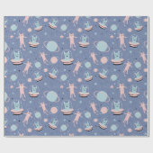 Weltraumkatzen Geschenkpapier (Flach)