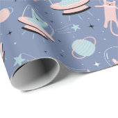 Weltraumkatzen Geschenkpapier (Rolleneckpunkt)