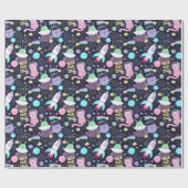 Weltraumkatzen Geschenkpapier (Flach)