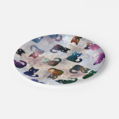 Weltraumkatzen Niedliche Katze  Pappteller (Schrägansicht)