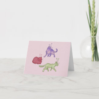 Weltraumkatzen Whimsical Space Cat Lustige Sci-Fi Dankeskarte