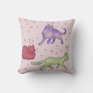 Weltraumkatzen Whimsical Space Cat Lustige Sci-Fi Kissen