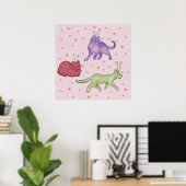 Weltraumkatzen Whimsical Space Cat Lustige Sci-Fi Poster (Heimbüro)