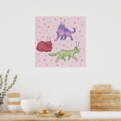 Weltraumkatzen Whimsical Space Cat Lustige Sci-Fi Poster (Küche)
