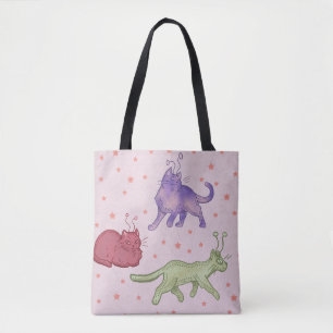 Weltraumkatzen Whimsical Space Cat Lustige Sci-Fi Tasche