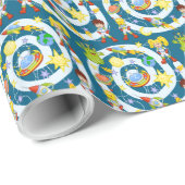 Weltraumkids-Schleifpapier Geschenkpapier (Rolleneckpunkt)