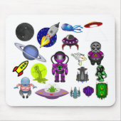 Weltraumklammer Außerirdische Mousepad (Vorne)