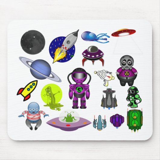 Weltraumklammer Außerirdische Mousepad (Vorne)