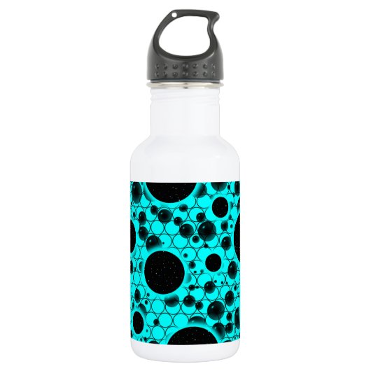 Weltraumknochenpunkte - Cyan Edelstahlflasche (Vorderseite)