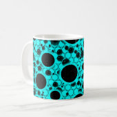 Weltraumknochenpunkte - Cyan Kaffeetasse (Vorderseite Links)