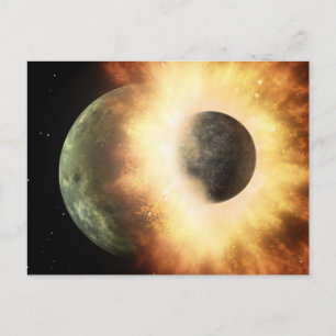 Weltraumkollision Postkarte
