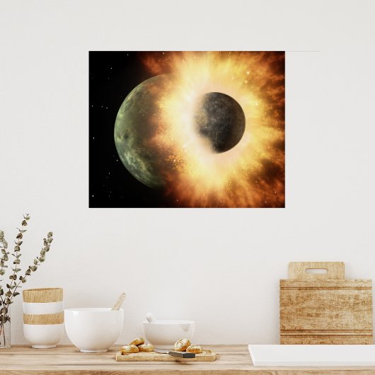 Weltraumkollisionsposter Poster (Küche)