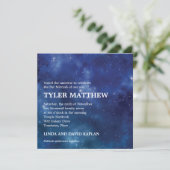 Weltraumkonstellation Galaxy Bar Mitzvah Einladung (Stehend Vorderseite)