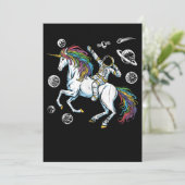 Weltraumkosmonaut Fantasy Animal Unicorn Geschenk Einladung (Stehend Vorderseite)