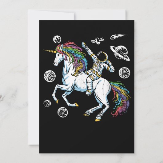 Weltraumkosmonaut Fantasy Animal Unicorn Geschenk Save The Date (Vorderseite)