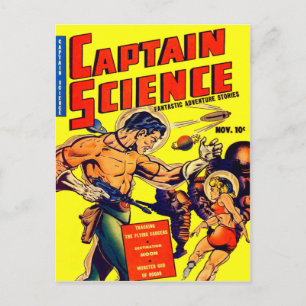 Weltraumkrieger Vintage Science-Fiction-Comic Postkarte