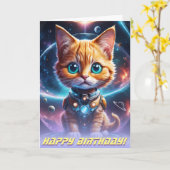 Weltraumküche: Der kosmische Weltraumgefährte Karte (Gelbe Blume)