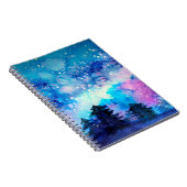 Weltraumkunst in Aquarellen mit Nachthimmel und Bä Notizblock (Rechte Seite)