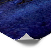 Weltraumkunst in Aquarellen mit Nachthimmel und Bä Poster (Ecke)