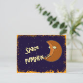 Weltraumkürbis Postkarte (Stehend Vorderseite)
