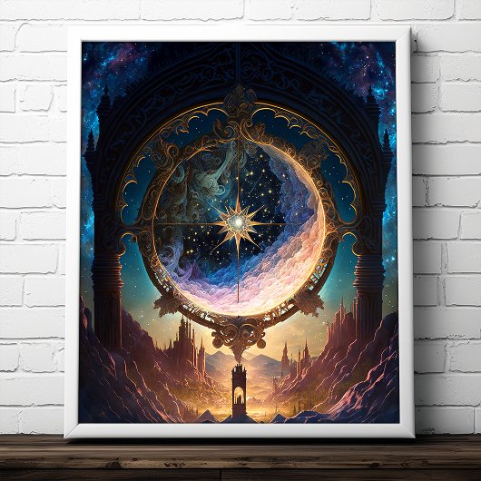 Weltraumlandschaft der kosmischen Fantasie Poster