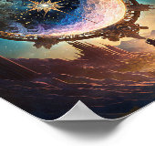 Weltraumlandschaft der kosmischen Fantasie Poster (Ecke)