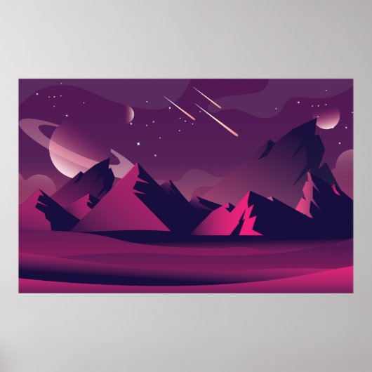 Weltraumlandschaft Poster (Vorne)