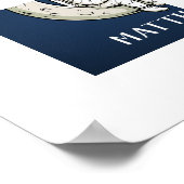 Weltraumleser und Alien auf dem Mond Poster (Ecke)