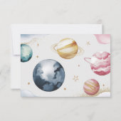 Weltraummädchen Geburtstagsgalaxie Sternenplaneten Dankeskarte (Rückseite)