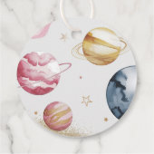 Weltraummädchen Geburtstagsgalaxie Sternenplaneten Geschenkanhänger (Rückseite)