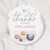 Weltraummädchen Geburtstagsgalaxie Sternenplaneten Geschenkanhänger (Vorderseite)