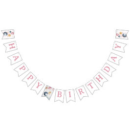 Weltraummädchen Geburtstagsgalaxie Sternenplaneten Wimpelkette