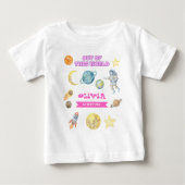 Weltraummädchen zum Geburtstag Baby T-shirt (Vorderseite)