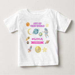 Weltraummädchen zum Geburtstag Baby T-shirt