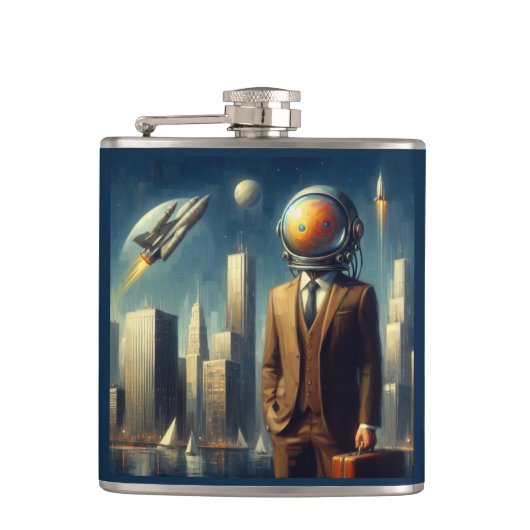 Weltraummann Flachmann (Vorderseite)