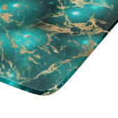 Weltraummarmor Black Green Starry Night Golden Schneidebrett (Ecke)
