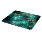 Weltraummarmor Black Green Starry Night Golden Schneidebrett (Ecke)