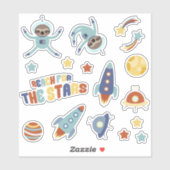 Weltraummäßchen Stars Planets Kids Aufkleber (Blatt)