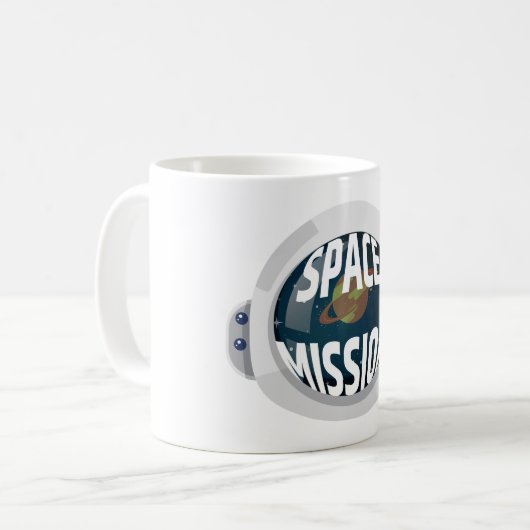 Weltraummission Kaffeetasse (Vorderseite Links)
