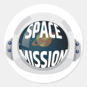 Weltraummission Runder Aufkleber