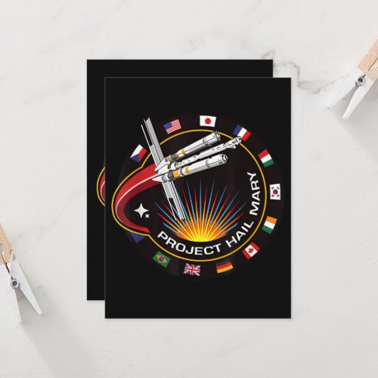 Weltraummissionsabzeichen Karte (Vorderseite/Rückseite Beispiel)