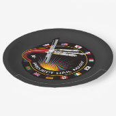Weltraummissionsabzeichen Pappteller (Schrägansicht)