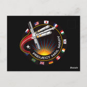 Weltraummissionsabzeichen Postkarte (Rückseite)